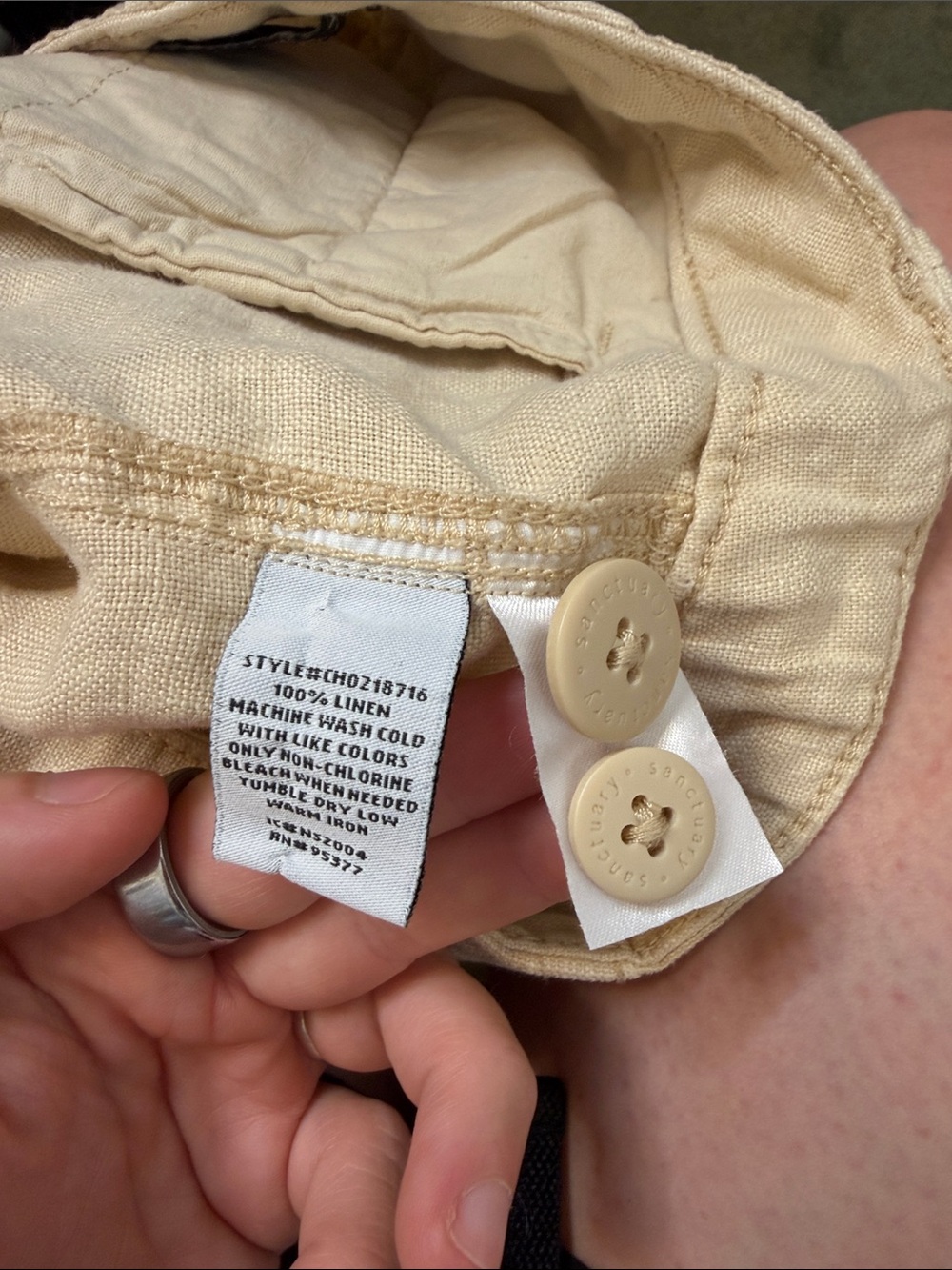 Sanctuary Light Cream 100% Linen Shorts 28 - Picture 4 of 4